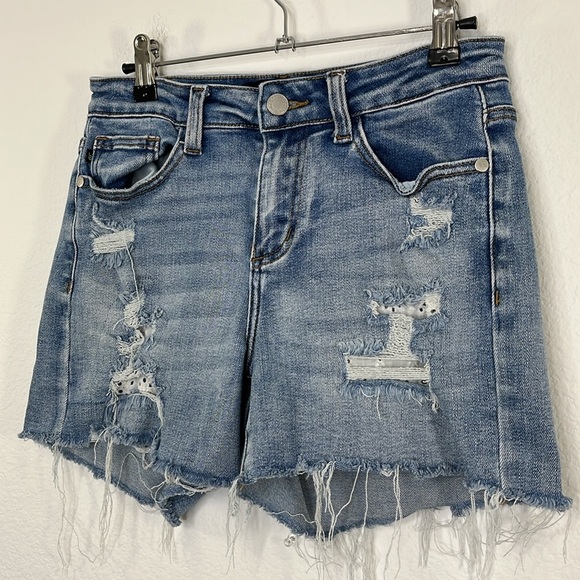 Judy Blues Lace patch size Small JB150042‎ Distressed Women's Shorts - Picture 2 of 9